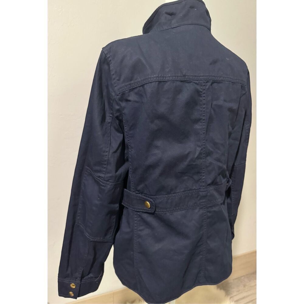J. Crew Downtown Field utility jacket blue front zipper snap buttons L - Picture 9 of 13